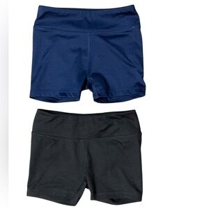 2 Pair of DSG Athletic Shorts Blue and Black Compression Fit Kids Size XS